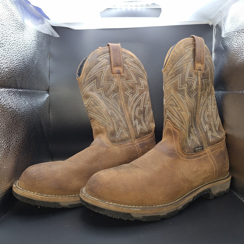 Irish Setter Marshall 83925 Mens Brown Leather Pull-On Work Boots 9D Waterproof
